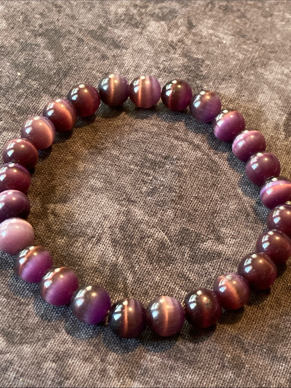 Purple Stone Beaded Stretch Bracelet - Women Jewelry